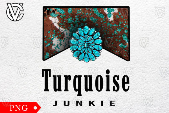 Turquoise Junkie Western Sublimation Png