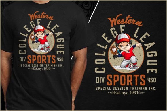 Western Baseball T Shirt Design for Kids